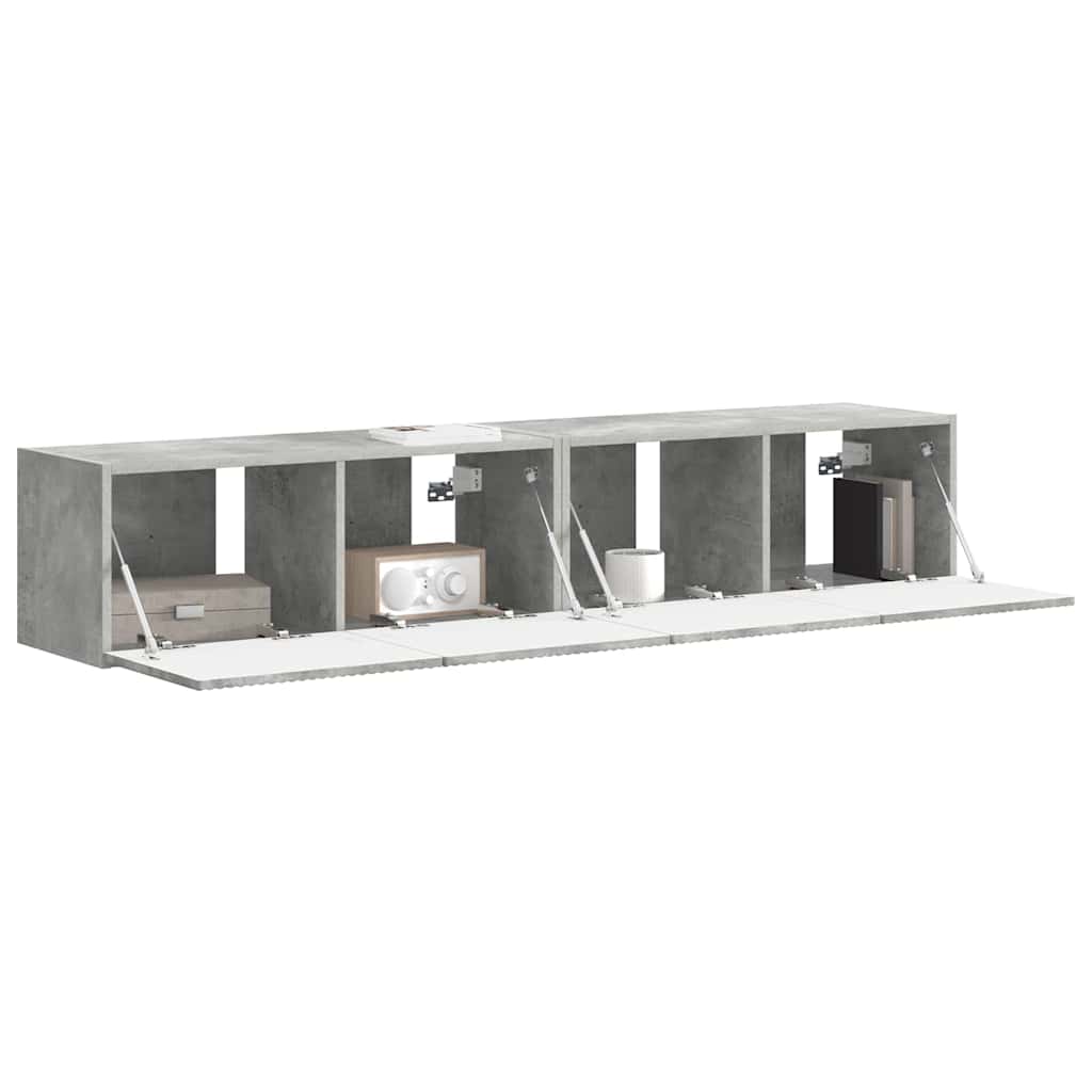 vidaXL TV-Wandschrank 2 pcs Beton 60 x 31 x 29,5 cm Holzwerkstoff