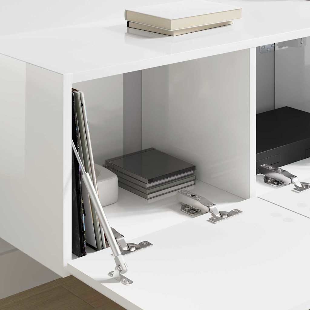 vidaXL TV-Wandschrank Glänzend Weiß 60 x 31 x 29,5 cm Holzwerkstoff