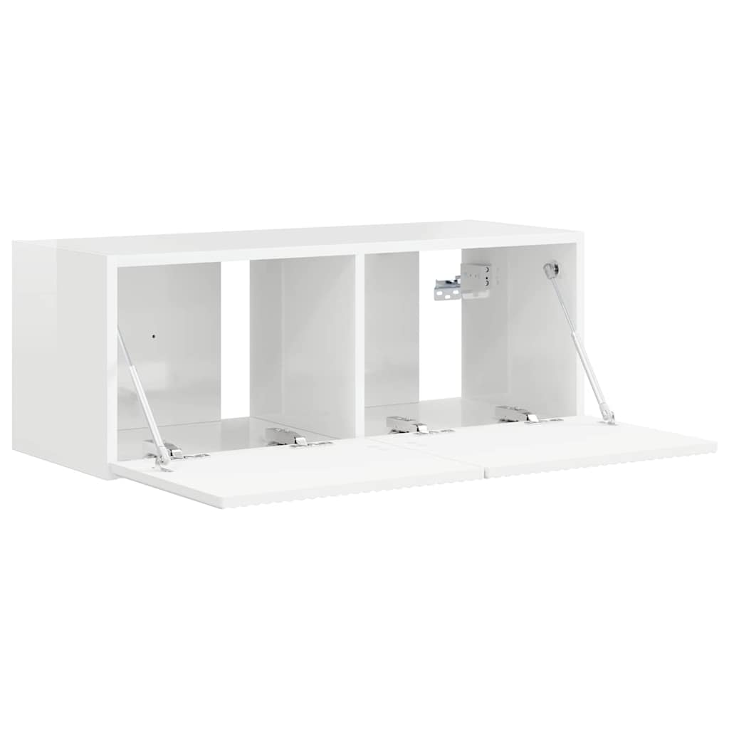 vidaXL TV-Wandschrank Glänzend Weiß 60 x 31 x 29,5 cm Holzwerkstoff