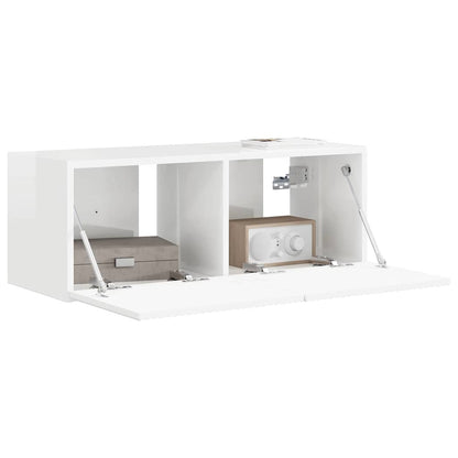 vidaXL TV-Wandschrank Glänzend Weiß 60 x 31 x 29,5 cm Holzwerkstoff