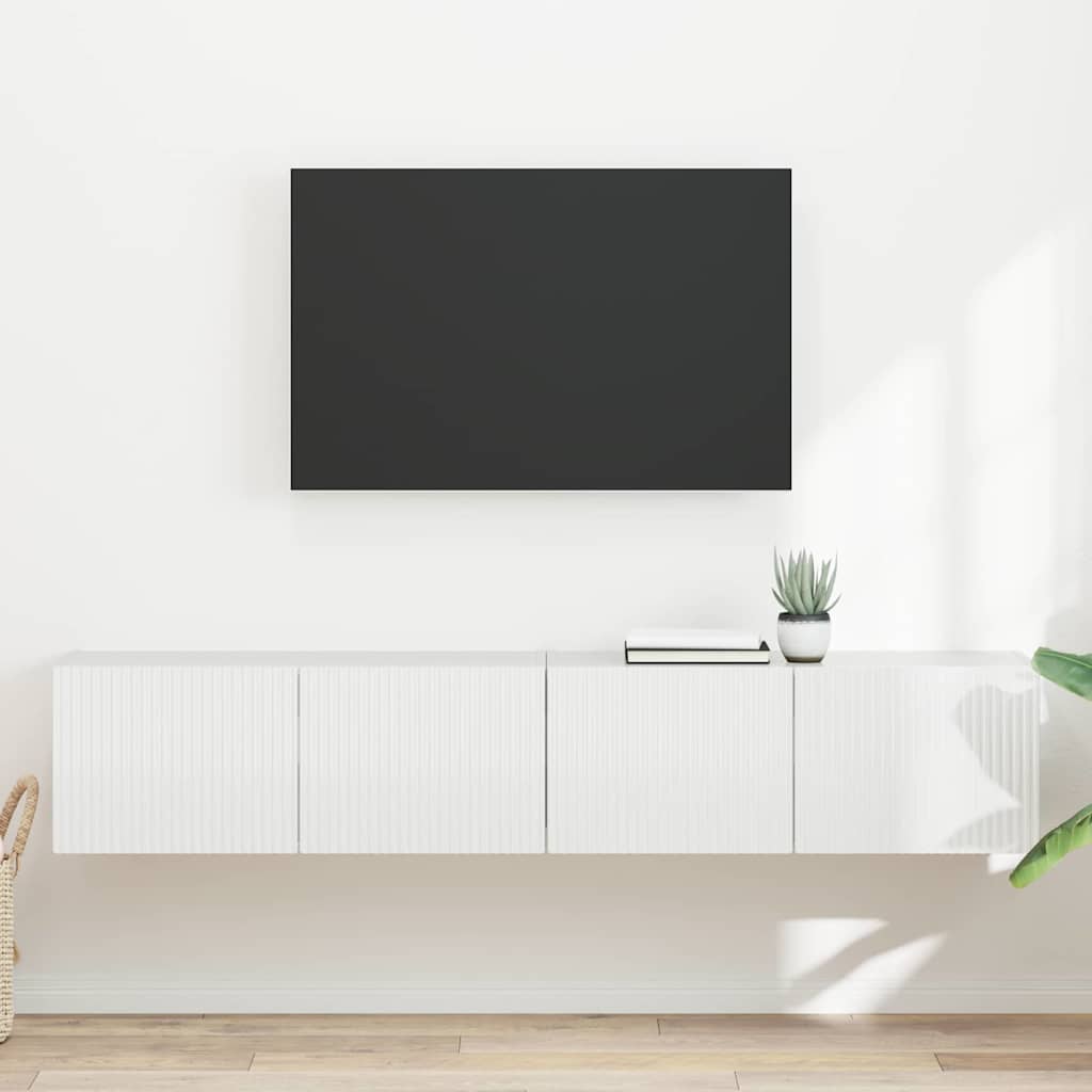 vidaXL TV-Wandschrank 2 pcs Glänzend Weiß 60 x 31 x 29,5 cm
