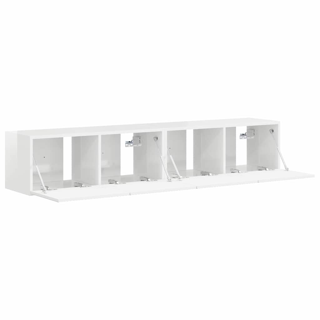vidaXL TV-Wandschrank 2 pcs Glänzend Weiß 60 x 31 x 29,5 cm