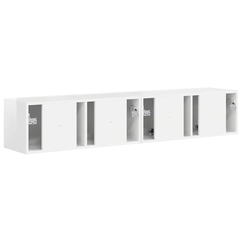 vidaXL TV-Wandschrank 2 pcs Glänzend Weiß 60 x 31 x 29,5 cm