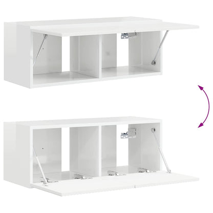 vidaXL TV-Wandschrank 2 pcs Glänzend Weiß 60 x 31 x 29,5 cm