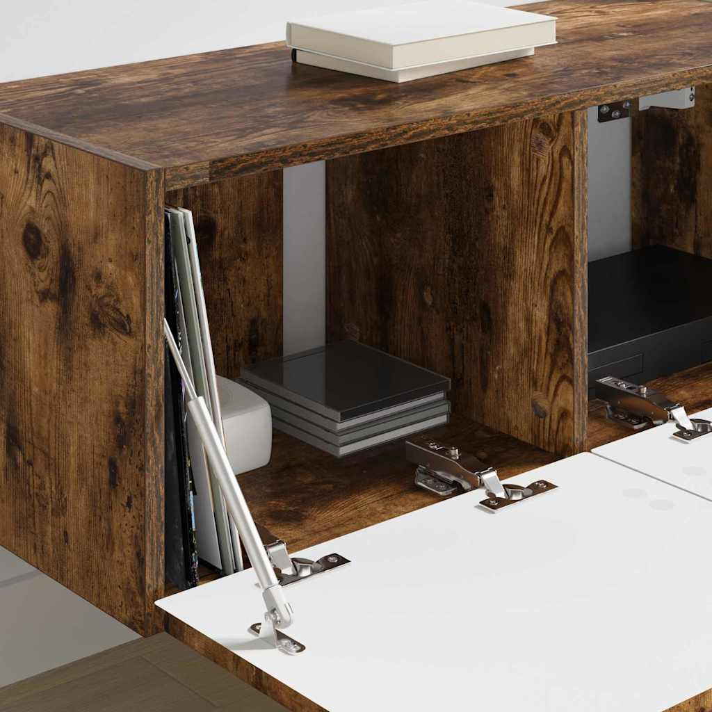vidaXL TV-Wandschrank Wandmontiert Geräucherte Eiche 60 x 31 x 29,5 cm