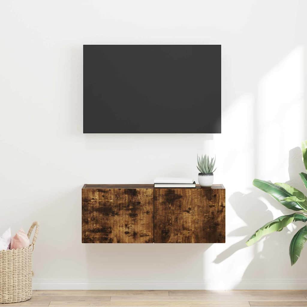 vidaXL TV-Wandschrank Wandmontiert Geräucherte Eiche 60 x 31 x 29,5 cm
