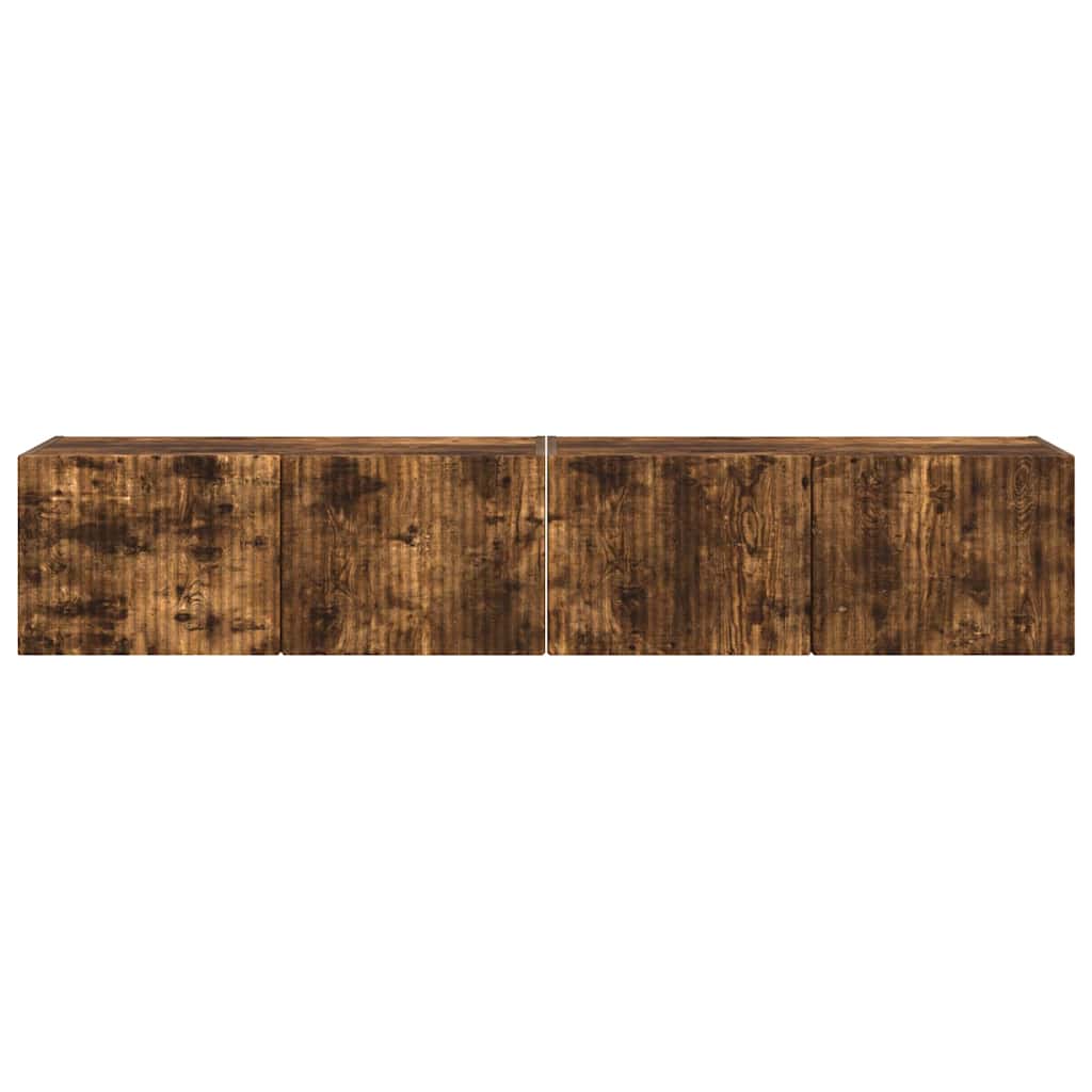 TV-Wandschrank 2 pcs Geräucherte Eiche 60 x 31 x 29,5 cm