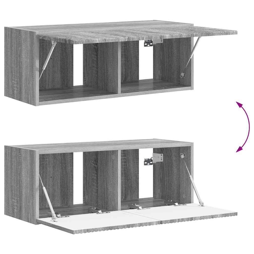 vidaXL TV-Wandschrank 2 pcs Graues Sonoma 60 x 31 x 29,5 cm