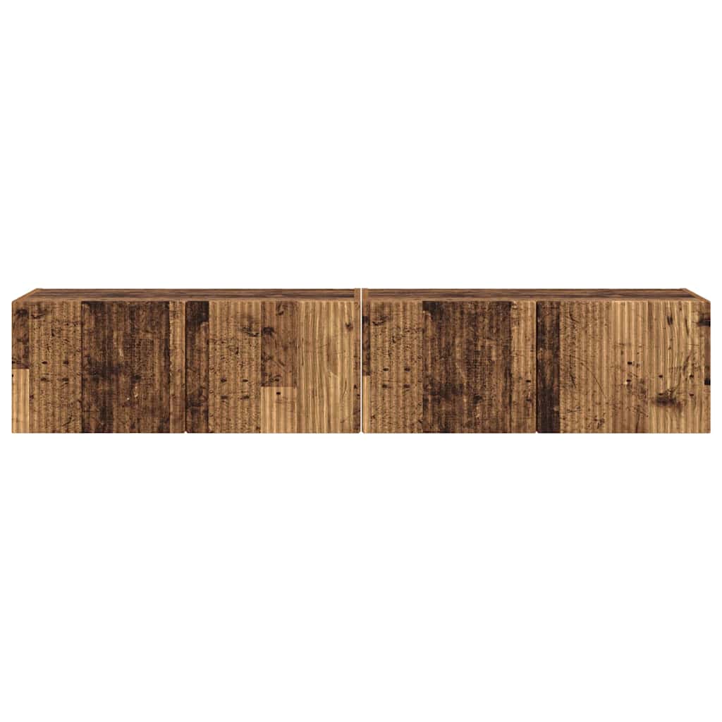 vidaXL TV-Wandschrank 2 pcs Altholz 60 x 31 x 29,5 cm Holzwerkstoff