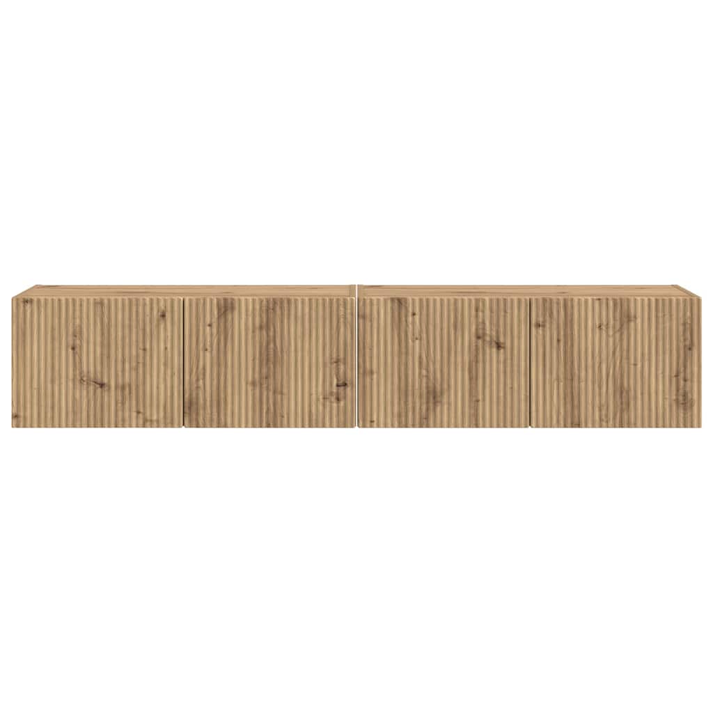 TV-Wandschrank 2 pcs Kunsthandwerk Eiche 60 x 31 x 29,5 cm