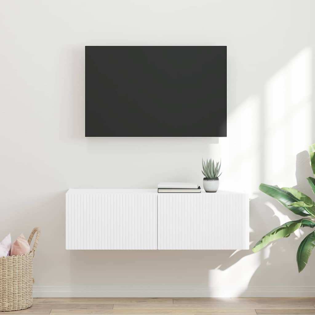 vidaXL TV-Wandschrank Weiß 98 x 31 x 29,5 cm Holzwerkstoff