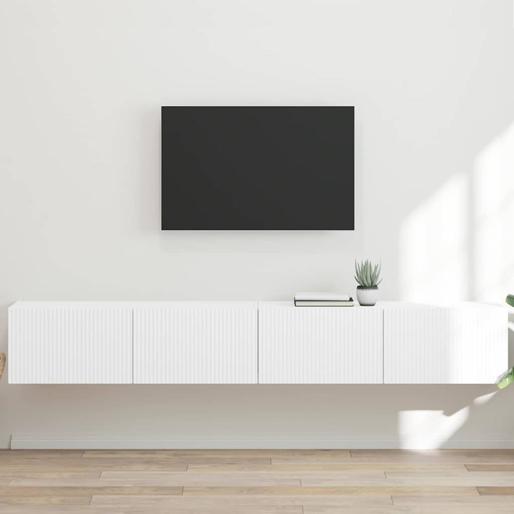 vidaXL TV-Wandschrank 2 pcs Weiß 98 x 31 x 29,5 cm Holzwerkstoff