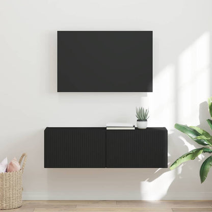 vidaXL TV-Wandschrank Schwarz 98 x 31 x 29,5 cm Holzwerkstoff