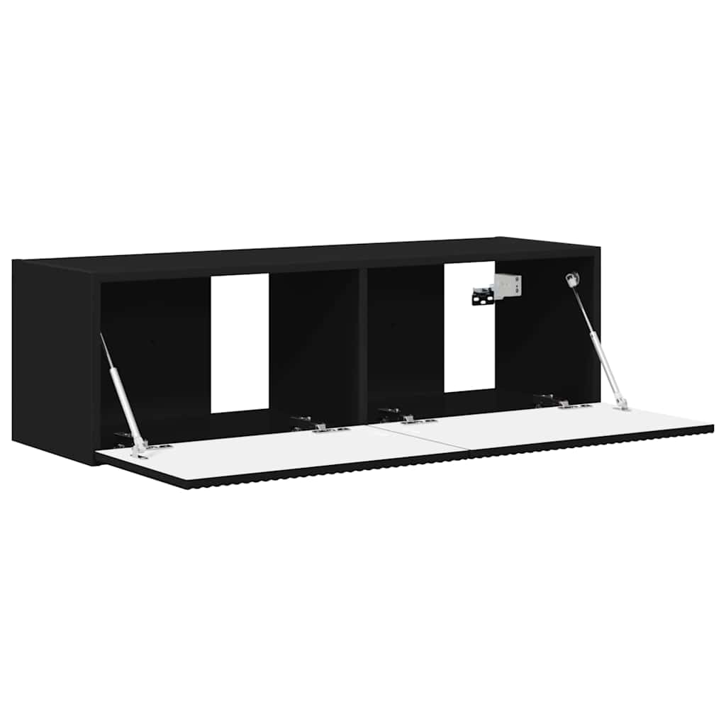 vidaXL TV-Wandschrank Schwarz 98 x 31 x 29,5 cm Holzwerkstoff