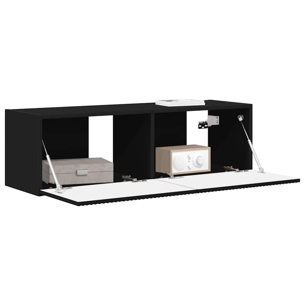 vidaXL TV-Wandschrank Schwarz 98 x 31 x 29,5 cm Holzwerkstoff