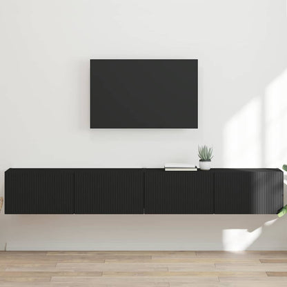vidaXL TV-Wandschrank 2 pcs Schwarz 98 x 31 x 29,5 cm Holzwerkstoff