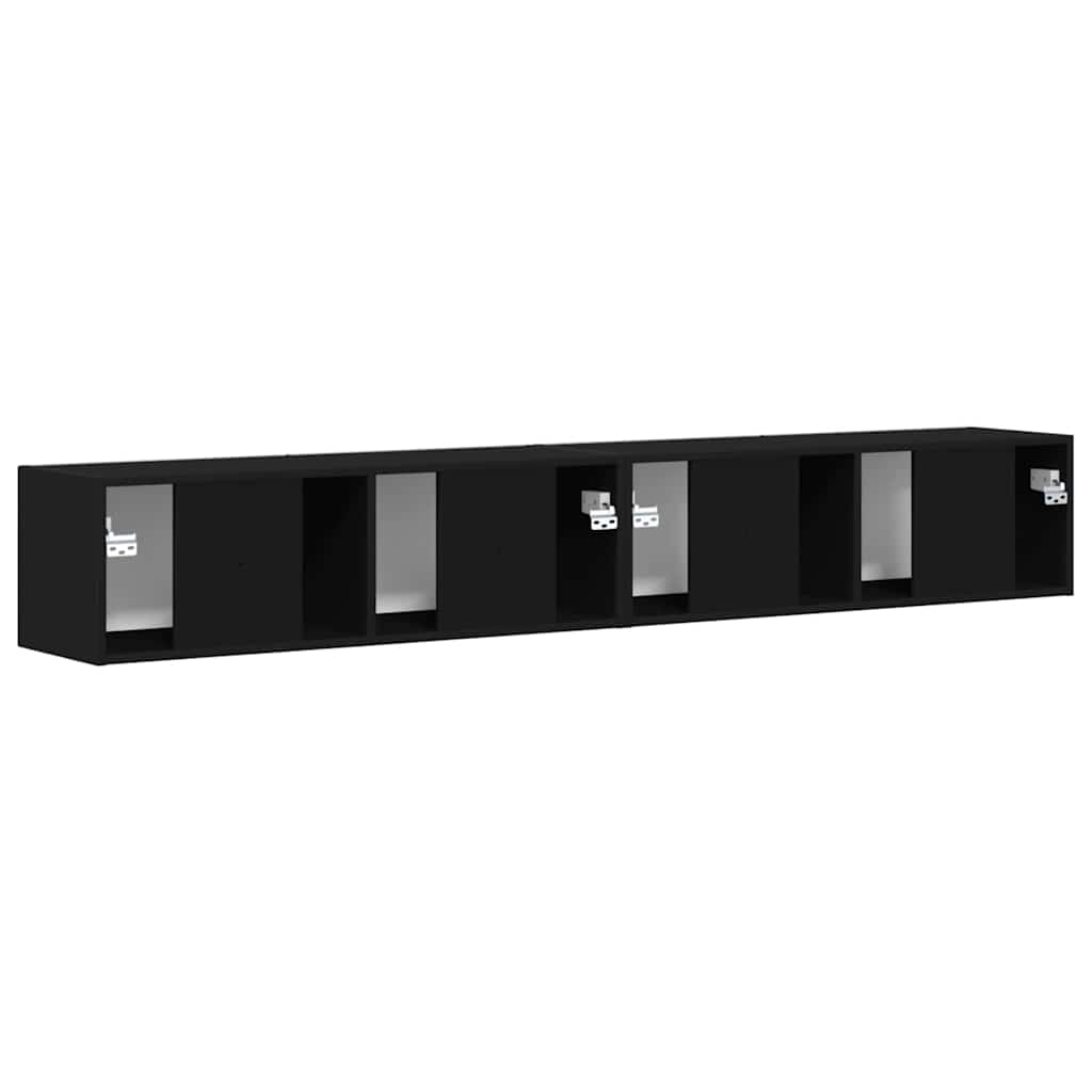 vidaXL TV-Wandschrank 2 pcs Schwarz 98 x 31 x 29,5 cm Holzwerkstoff