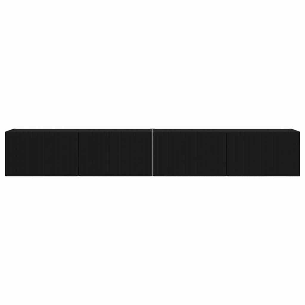 vidaXL TV-Wandschrank 2 pcs Schwarz 98 x 31 x 29,5 cm Holzwerkstoff
