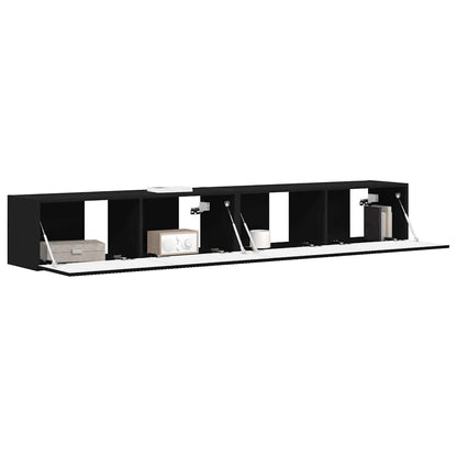 vidaXL TV-Wandschrank 2 pcs Schwarz 98 x 31 x 29,5 cm Holzwerkstoff