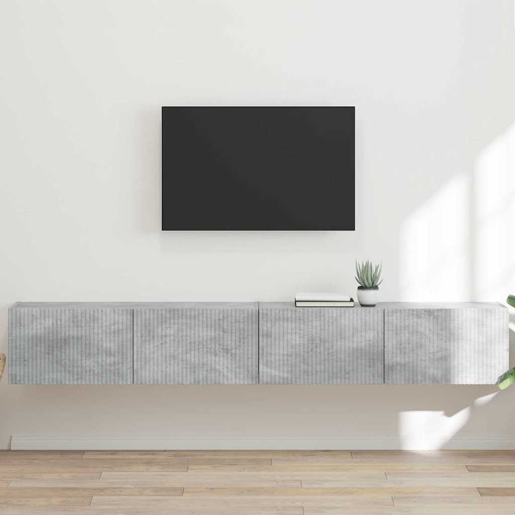 vidaXL TV-Wandschrank 2 pcs Beton 98 x 31 x 29,5 cm Holzwerkstoff