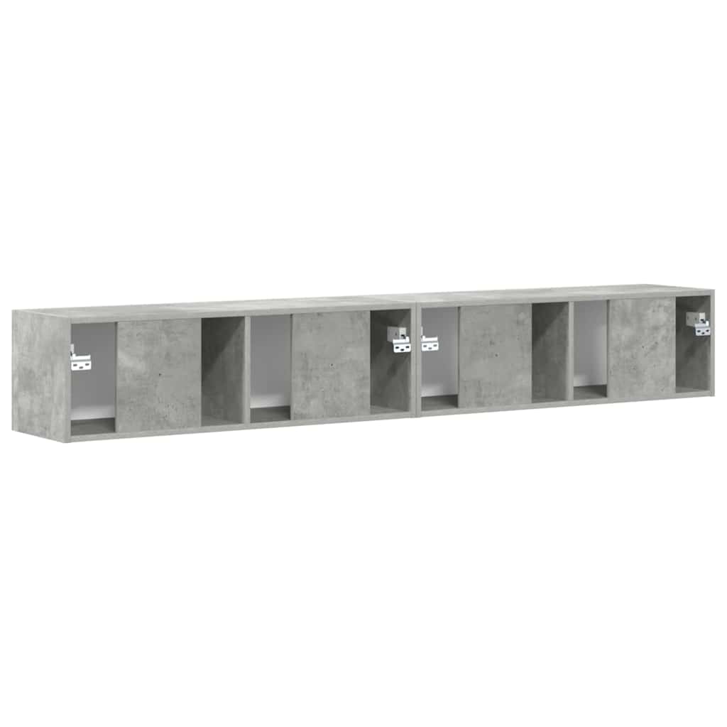 vidaXL TV-Wandschrank 2 pcs Beton 98 x 31 x 29,5 cm Holzwerkstoff