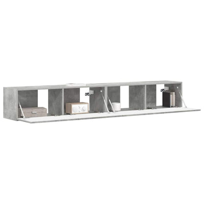 vidaXL TV-Wandschrank 2 pcs Beton 98 x 31 x 29,5 cm Holzwerkstoff