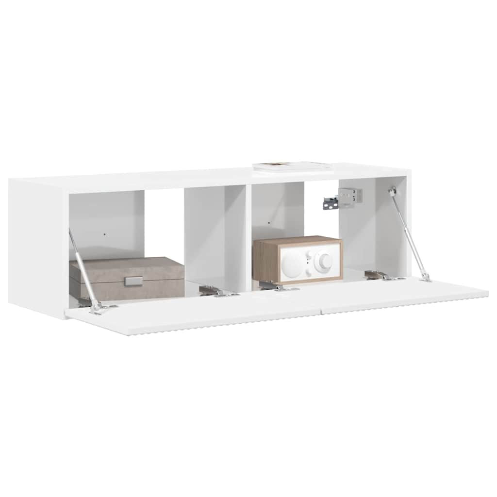 vidaXL TV-Wandschrank Glänzend Weiß 98 x 31 x 29,5 cm Holzwerkstoff