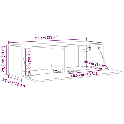 vidaXL TV-Wandschrank Glänzend Weiß 98 x 31 x 29,5 cm Holzwerkstoff