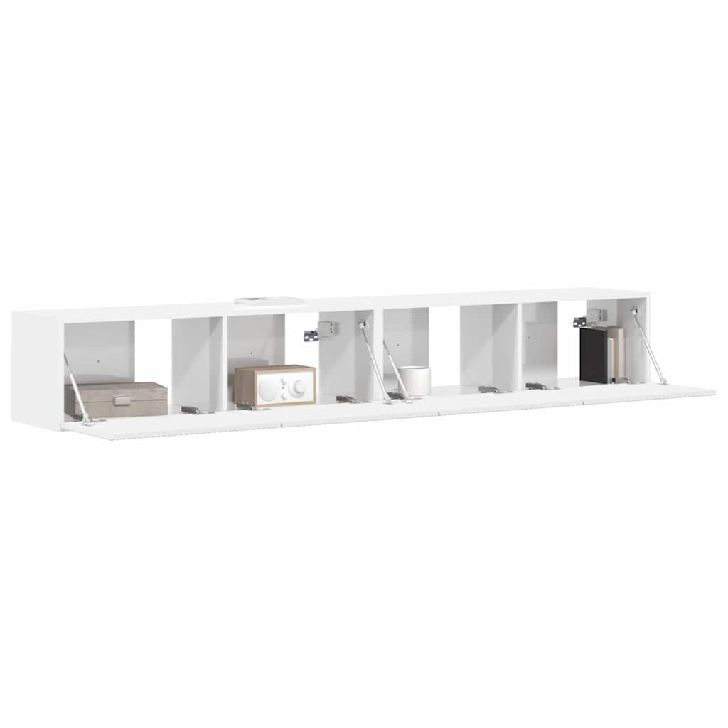 vidaXL TV-Wandschrank 2 pcs Glänzend Weiß 98 x 31 x 29,5 cm