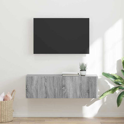 vidaXL TV-Wandschrank Graues Sonoma 98 x 31 x 29,5 cm Holzwerkstoff