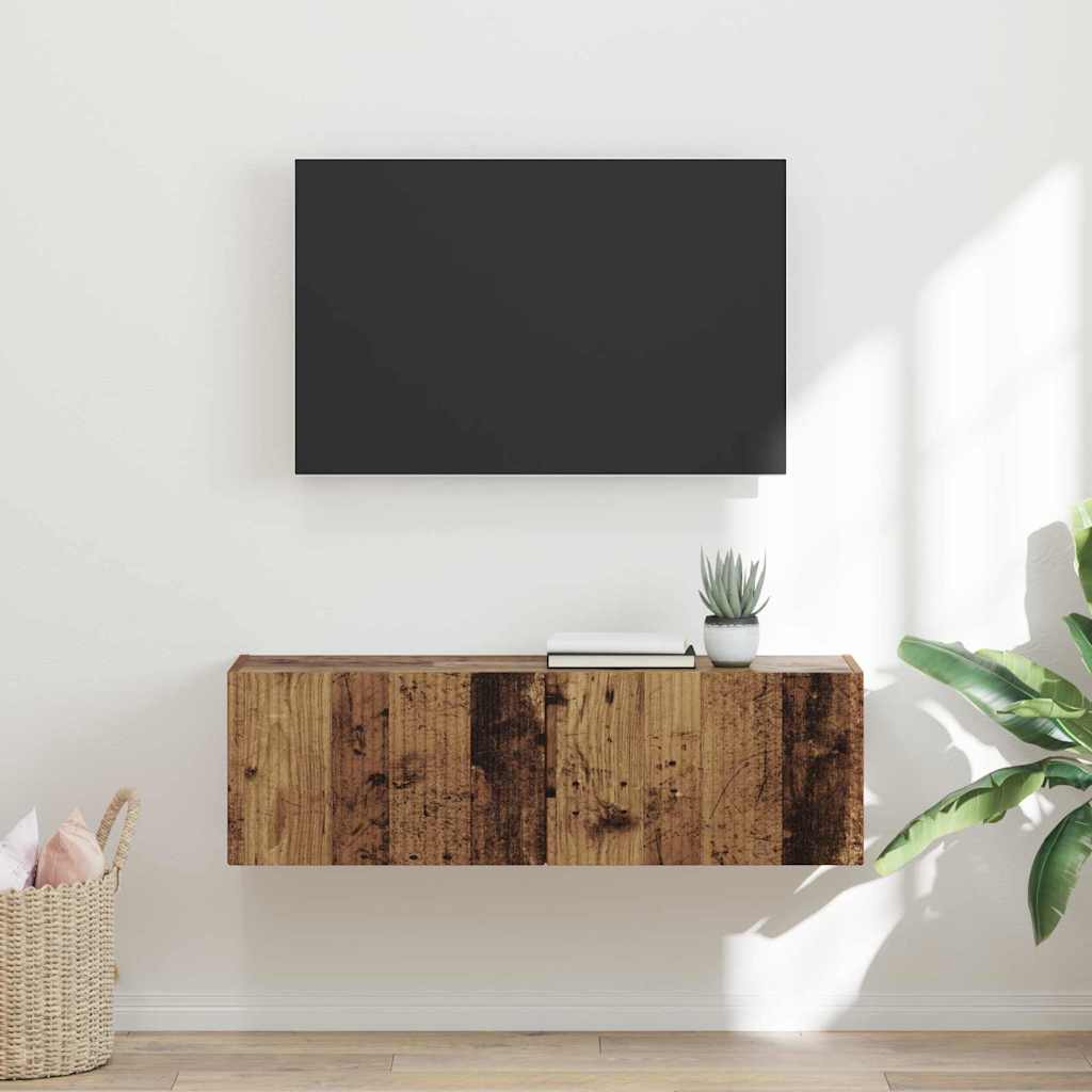 vidaXL TV-Wandschrank Altholz 98 x 31 x 29,5 cm Holzwerkstoff