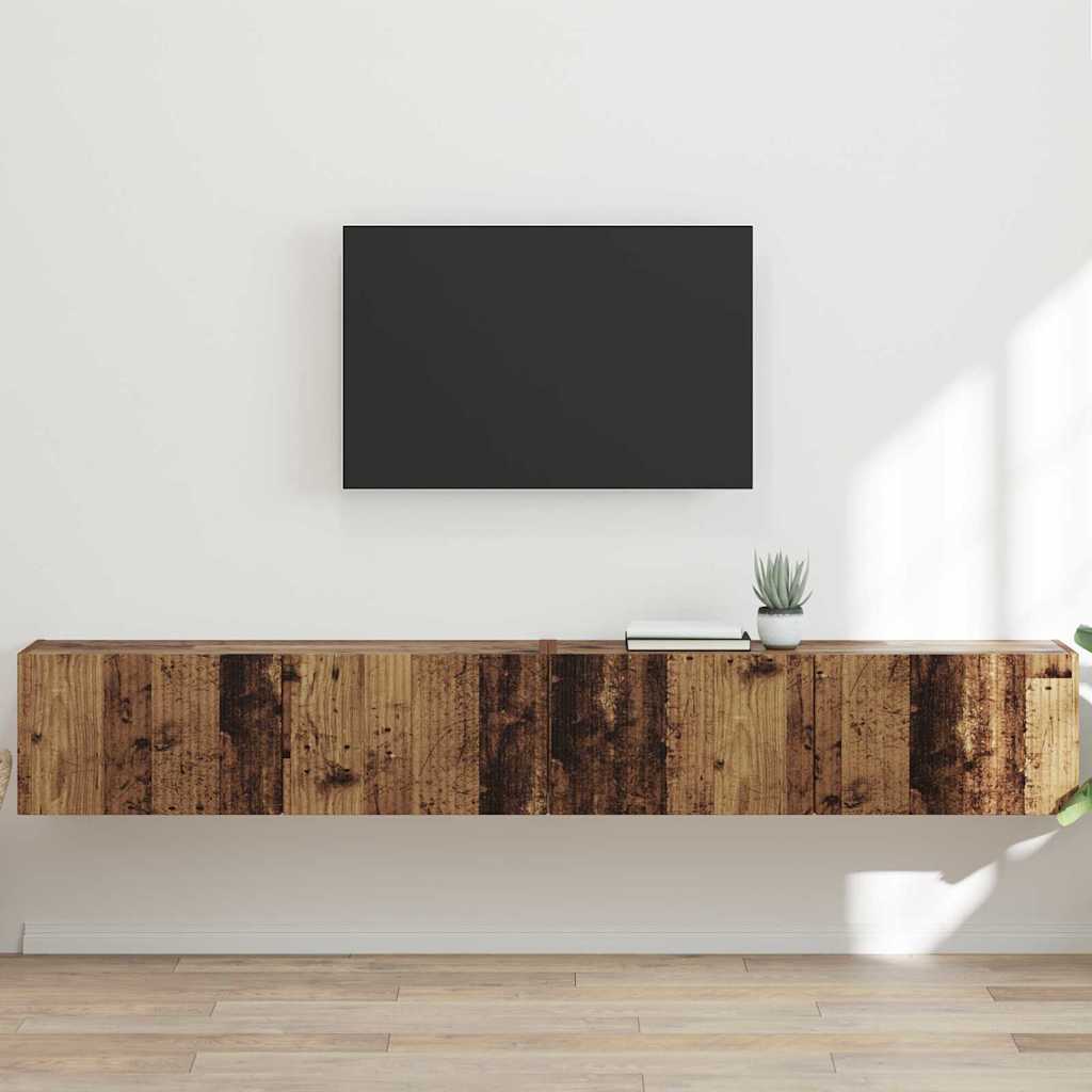 vidaXL TV-Wandschrank 2 pcs Altholz 98 x 31 x 29,5 cm Holzwerkstoff