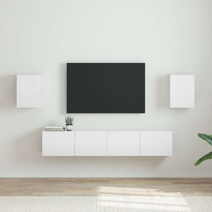 vidaXL TV-Wandschrank Wandmontiert 2 pcs Glänzend Weiß 30 x 31 x 40 cm