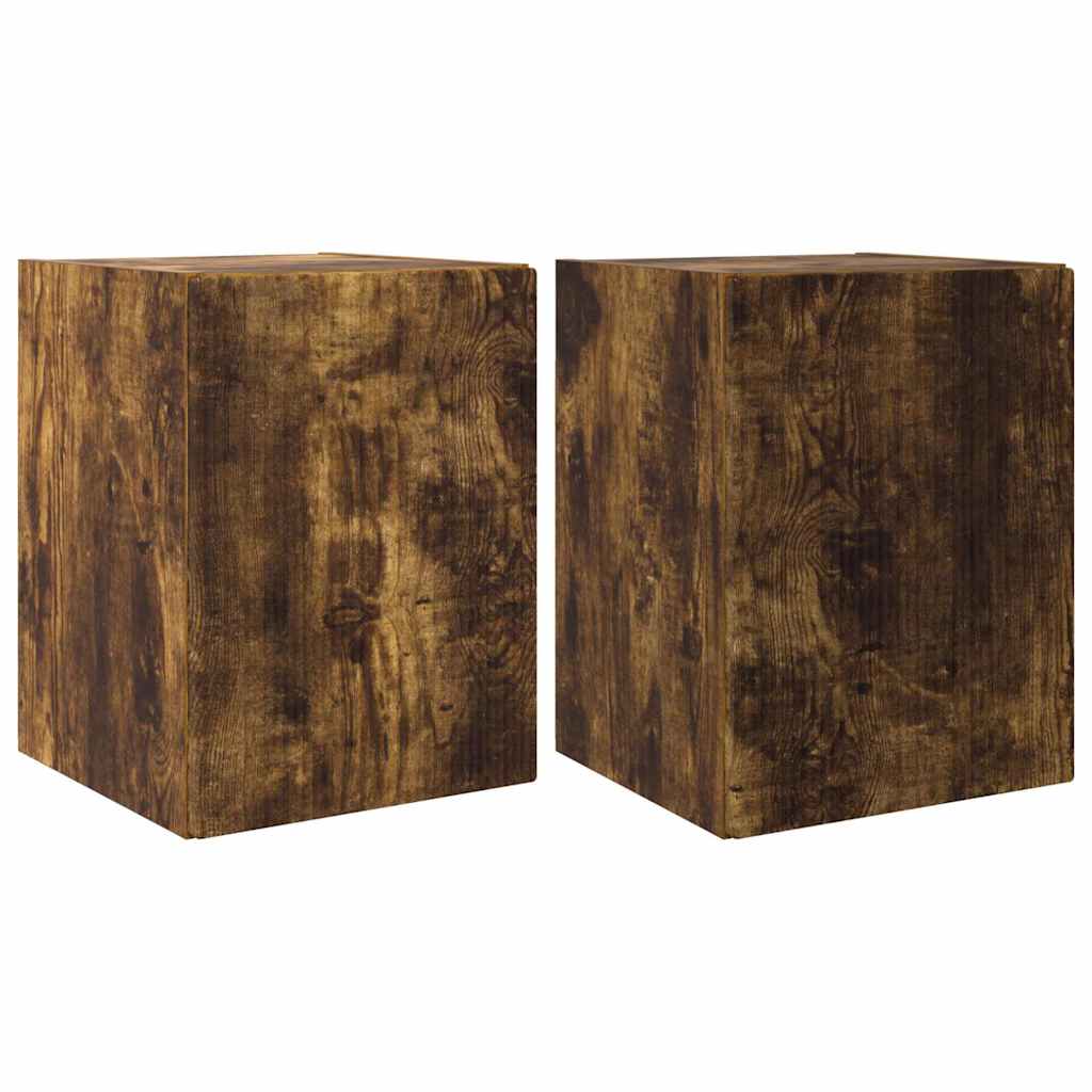 vidaXL TV-Wandschrank 2 pcs Geräucherte Eiche 30 x 31 x 40 cm