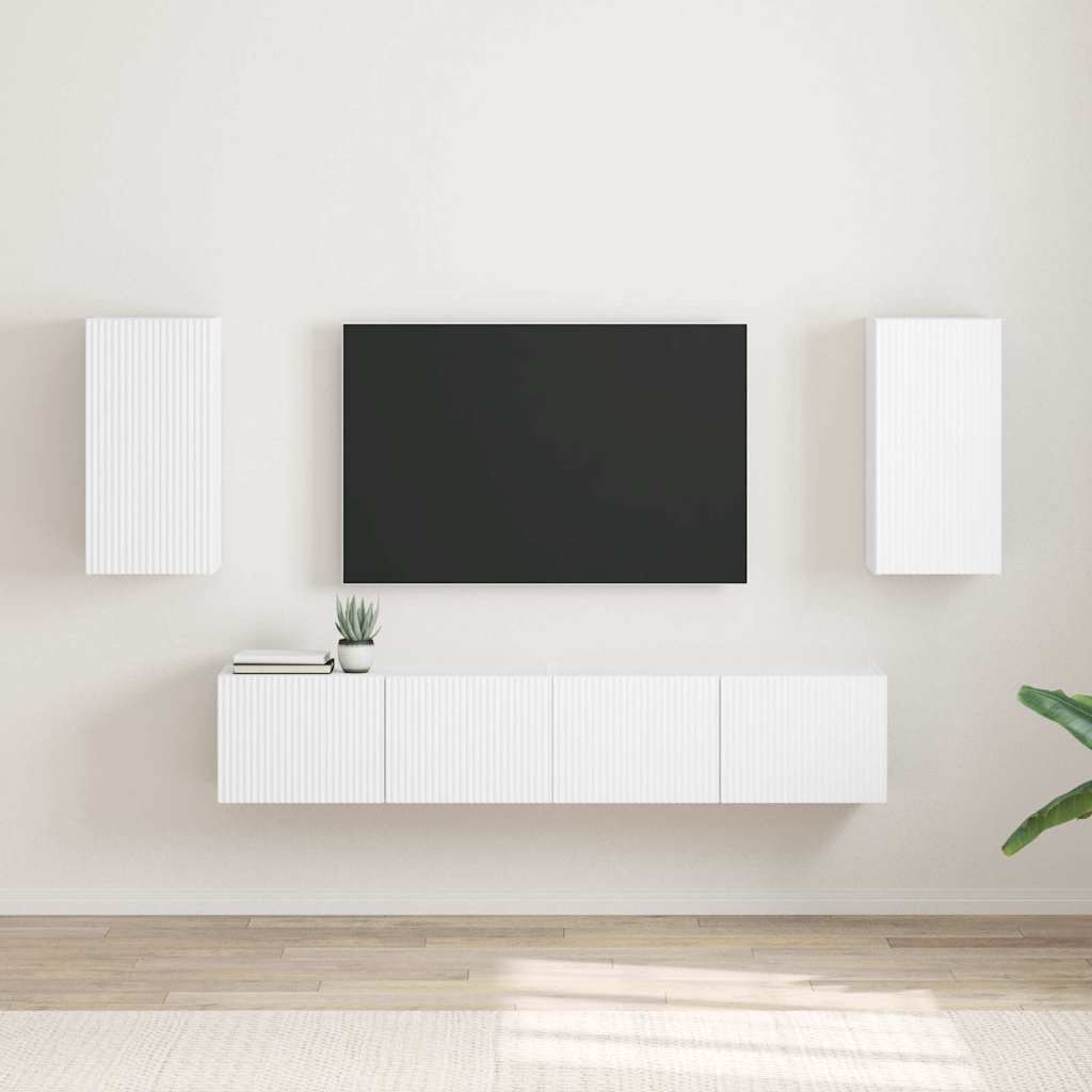 vidaXL TV-Wandschrank 2 pcs Weiß 30 x 31 x 60 cm Holzwerkstoff