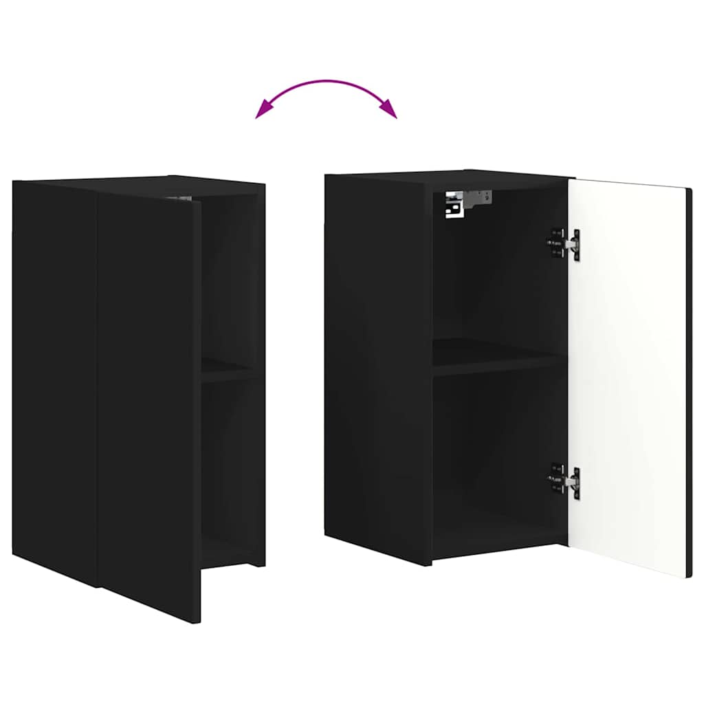 vidaXL TV-Wandschrank Schwarz 30 x 31 x 60 cm Holzwerkstoff