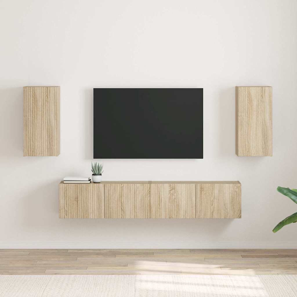 vidaXL TV-Wandschrank 2 pcs Sonoma 30 x 31 x 60 cm Holzwerkstoff