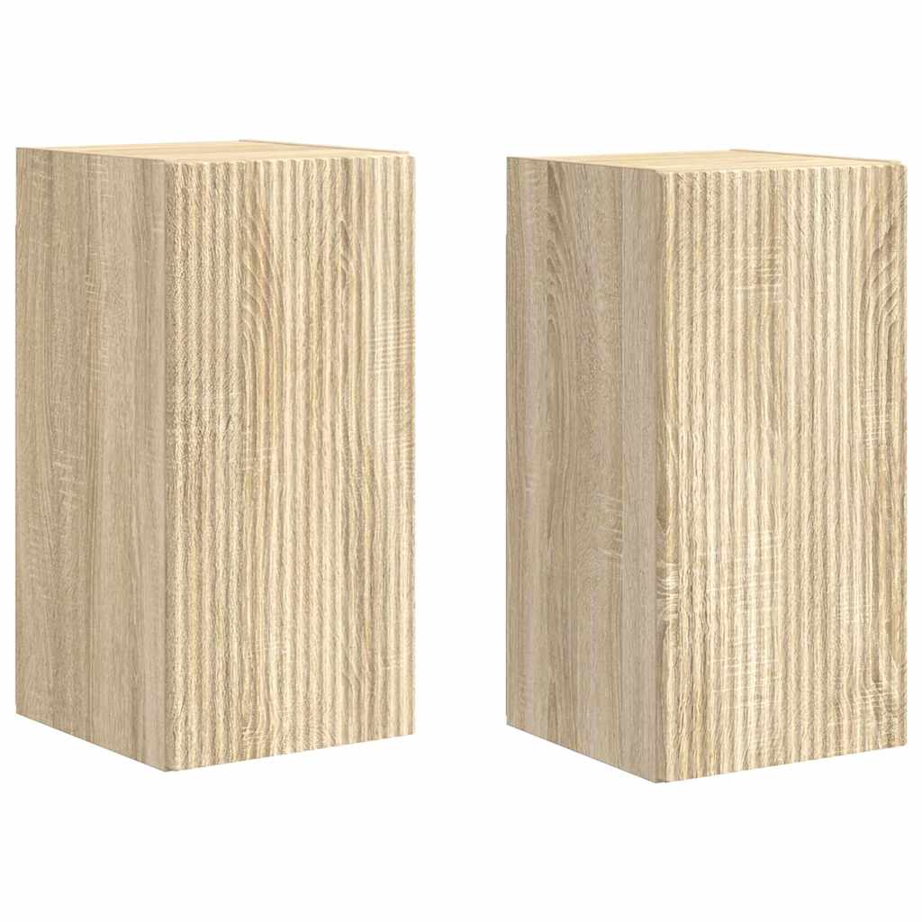 vidaXL TV-Wandschrank 2 pcs Sonoma 30 x 31 x 60 cm Holzwerkstoff