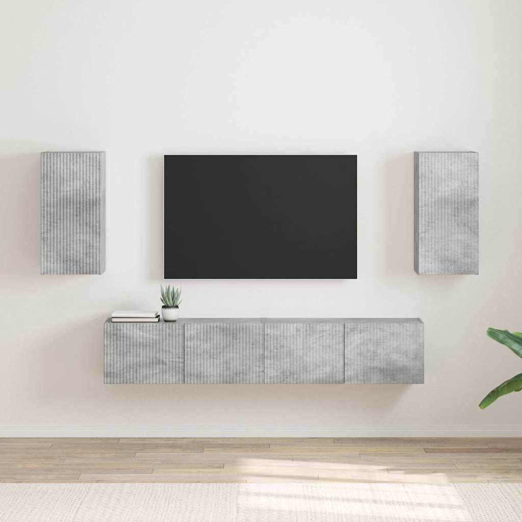 vidaXL TV-Wandschrank 2 pcs Beton 30 x 31 x 60 cm Holzwerkstoff