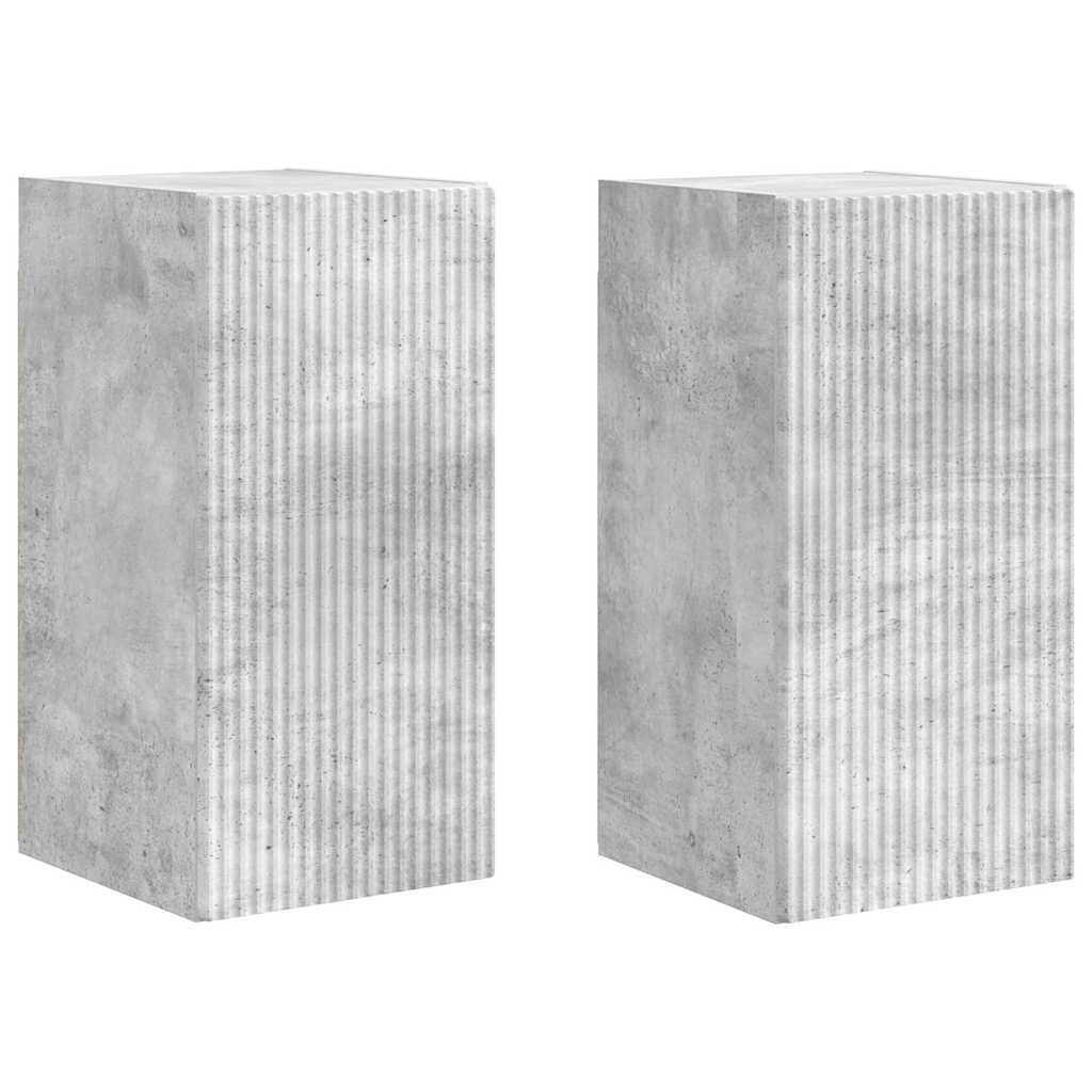 vidaXL TV-Wandschrank 2 pcs Beton 30 x 31 x 60 cm Holzwerkstoff