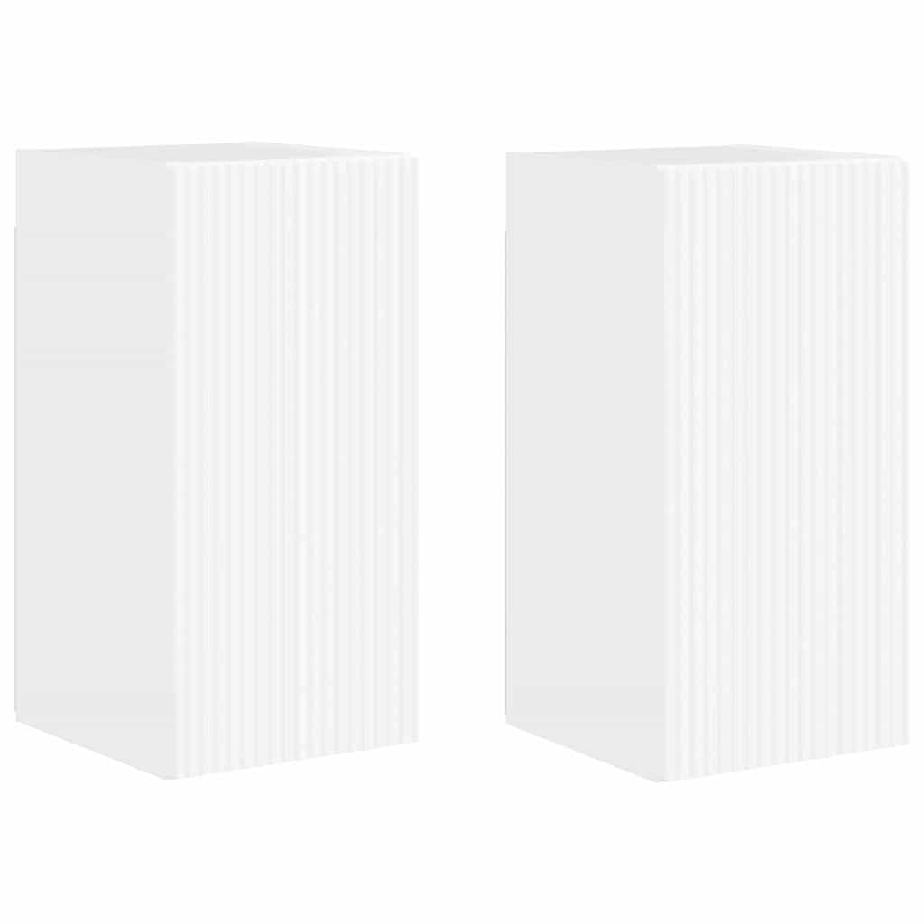 vidaXL TV-Wandschrank Wandmontiert 2 pcs Glänzend Weiß 30 x 31 x 60 cm