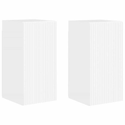 vidaXL TV-Wandschrank Wandmontiert 2 pcs Glänzend Weiß 30 x 31 x 60 cm