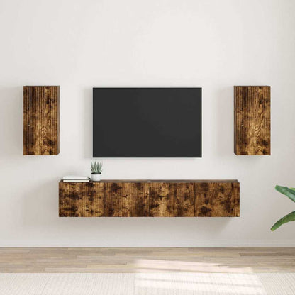 vidaXL TV-Wandschrank 2 pcs Geräucherte Eiche 30 x 31 x 60 cm