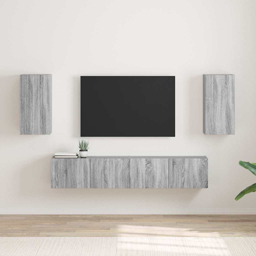 vidaXL TV-Wandschrank Wandmontiert 2 pcs Graues Sonoma 30 x 31 x 60 cm