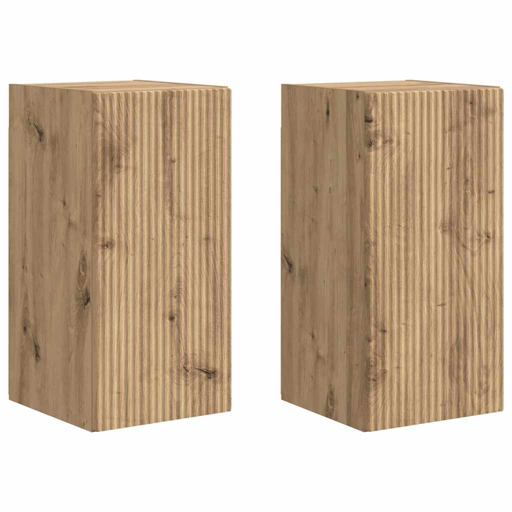 TV-Wandschrank 2 pcs Kunsthandwerk Eiche 30 x 31 x 60 cm