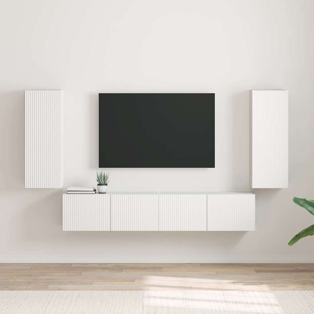 vidaXL TV-Wandschrank 2 pcs Weiß 30 x 31 x 80 cm Holzwerkstoff