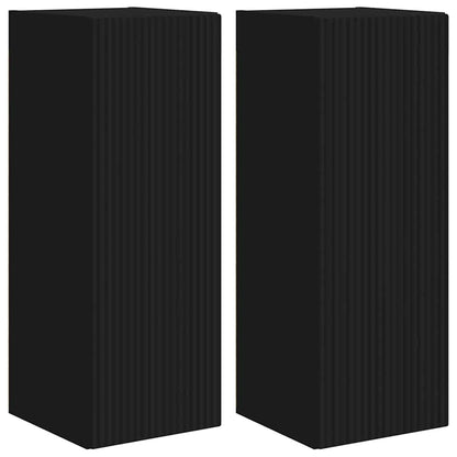 vidaXL TV-Wandschrank 2 pcs Schwarz 30 x 31 x 80 cm Holzwerkstoff