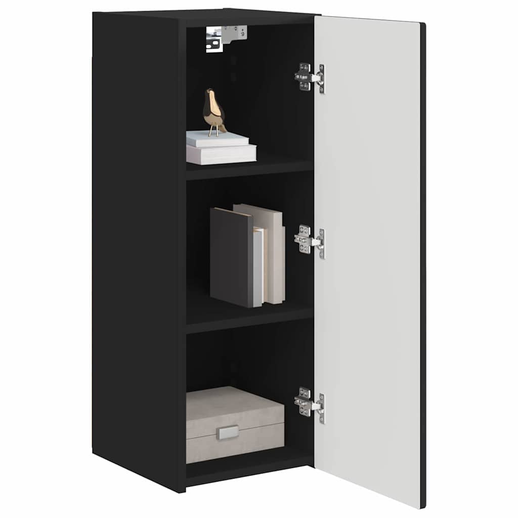 vidaXL TV-Wandschrank 2 pcs Schwarz 30 x 31 x 80 cm Holzwerkstoff