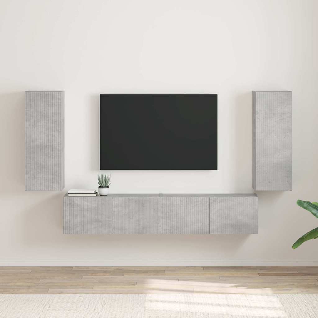 vidaXL TV-Wandschrank 2 pcs Beton 30 x 31 x 80 cm Holzwerkstoff