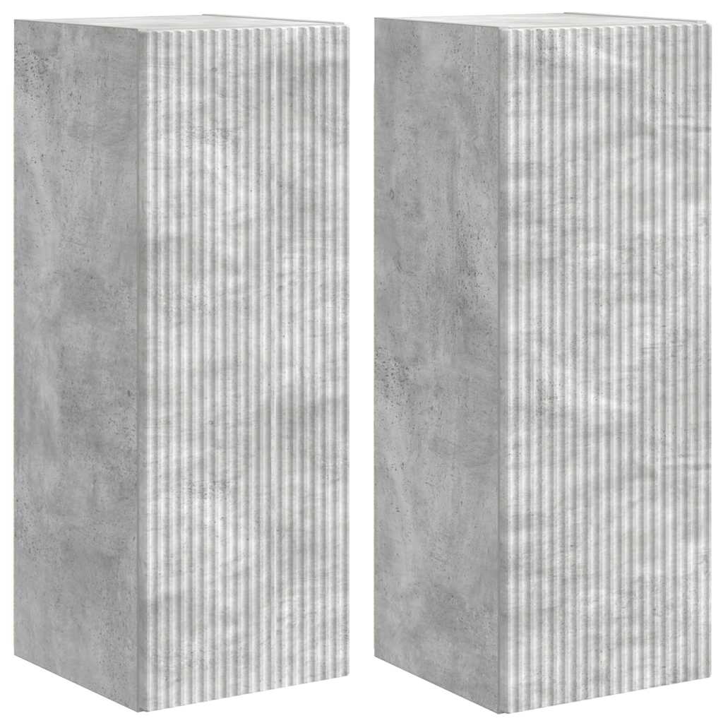 vidaXL TV-Wandschrank 2 pcs Beton 30 x 31 x 80 cm Holzwerkstoff